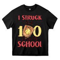 Black i struck out 100 days of school Heavy Core Tee - MaliasSmallBusiness