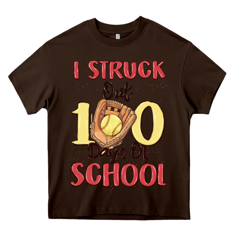 I Struck Out 100 Days Of School Heavy Core Tee by MaliasSmallBusiness | Teevron