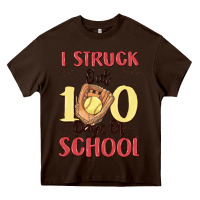 Chocolate Brown i struck out 100 days of school Heavy Core Tee - MaliasSmallBusiness