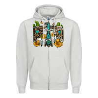 Dove Grey western free bird Zipper Hoodie - OliviaCreatesArt