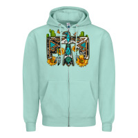 Seafoam western free bird Zipper Hoodie - OliviaCreatesArt