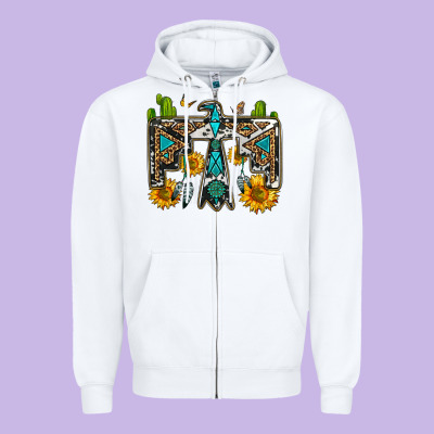 Western Free Bird Zipper Hoodie Designed By Oliviacreatesart