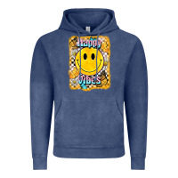 Vintage Denim happy vibes smiley face Vintage Hoodie - BarkalooDesign