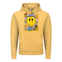 Vintage Mustard happy vibes smiley face Vintage Hoodie - BarkalooDesign
