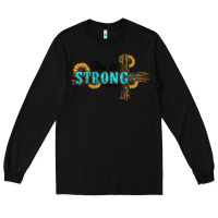 Black She Is Strong Western Cross Long Sleeve Tee - RanaPortraitStore