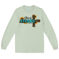 Matcha She Is Strong Western Cross Long Sleeve Tee - RanaPortraitStore