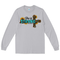 Moon Dust She Is Strong Western Cross Long Sleeve Tee - RanaPortraitStore