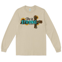Mushroom She Is Strong Western Cross Long Sleeve Tee - RanaPortraitStore