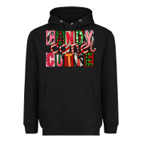 Black Candy Cane Cutie Heavyweight Hoodie - FaDigitalArtStudio
