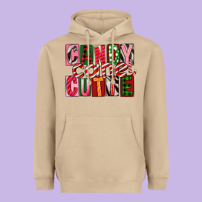 Candy Cane Cutie Heavyweight Hoodie Designed By Fadigitalartstudio