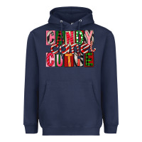 Navy Candy Cane Cutie Heavyweight Hoodie - FaDigitalArtStudio