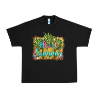 Black hello summer pineapple Urban Heavy Tee - BarkalooDesign