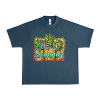 Midnight Navy hello summer pineapple Urban Heavy Tee - BarkalooDesign