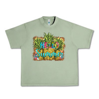 Oil Green hello summer pineapple Urban Heavy Tee - BarkalooDesign