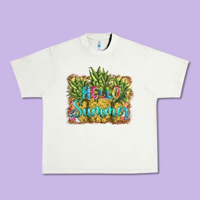Hello Summer Pineapple Urban Heavy Tee Designed By Barkaloodesign