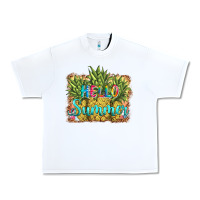 White hello summer pineapple Urban Heavy Tee - BarkalooDesign