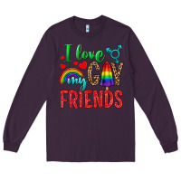 Plum I love my gay friends Long Sleeve Tee - NancyCooperArtShop
