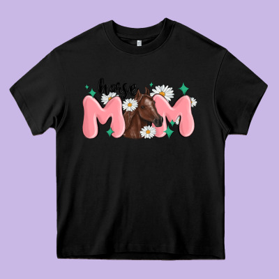 Horse Mom Heavy Core Tee Designed By Maliassmallbusiness