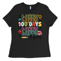 Black 100 days of school Ladies Tee - MaliasSmallBusiness