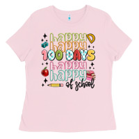 Bubblegum Pink 100 days of school Ladies Tee - MaliasSmallBusiness