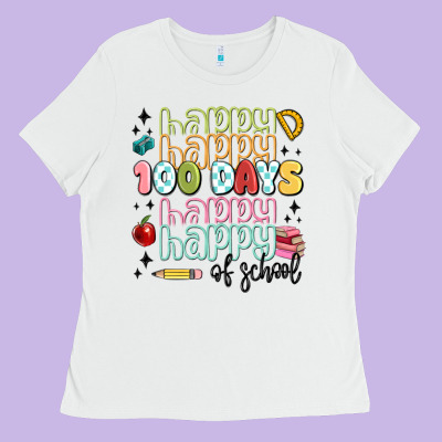 100 Days Of School Ladies Tee Designed By Maliassmallbusiness