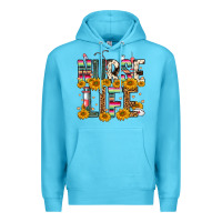 Ocean Blue Western Nurse Life Premium Hoodie - FaDigitalArtStudio