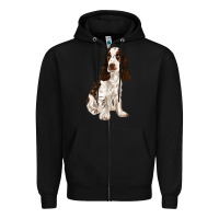 Black english cocker spaniel Zipper Hoodie - FaDigitalArtStudio
