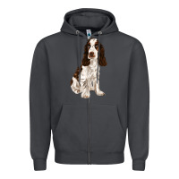 Smoke english cocker spaniel Zipper Hoodie - FaDigitalArtStudio