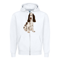 White english cocker spaniel Zipper Hoodie - FaDigitalArtStudio