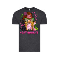 Vintage Black cat mom  life gnome Vintage Tee - BarkalooDesign