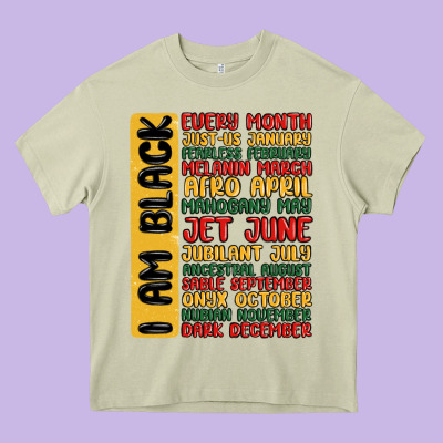 Black History  Month Heavy Core Tee Designed By Maliassmallbusiness