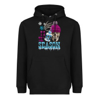 Black tis the season winter skull Heavyweight Hoodie - FaDigitalArtStudio