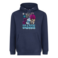 Navy tis the season winter skull Heavyweight Hoodie - FaDigitalArtStudio