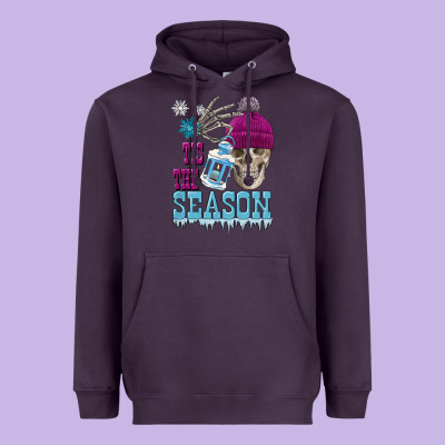 Tis The Season Winter Skull Heavyweight Hoodie Designed By Fadigitalartstudio