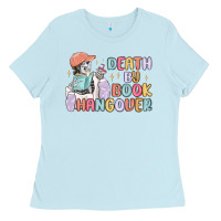 Baby Blue death by book hangover Ladies Tee - MaliasSmallBusiness