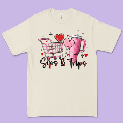Sips & Trips Target Inspired Stanley Premium Tee Designed By Maliassmallbusiness