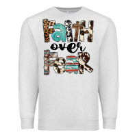 Oatmeal Heather Faith Over Fear Premium Sweatshirt - FaDigitalArtStudio
