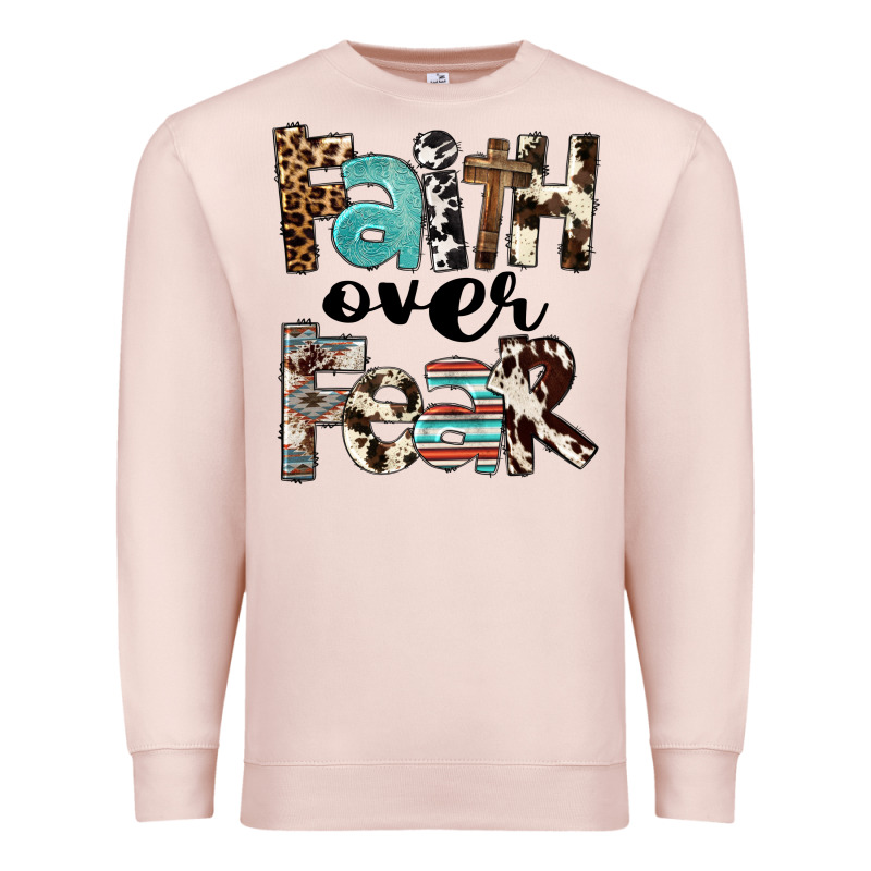 Faith Over Fear Premium Sweatshirt by FaDigitalArtStudio | Teevron