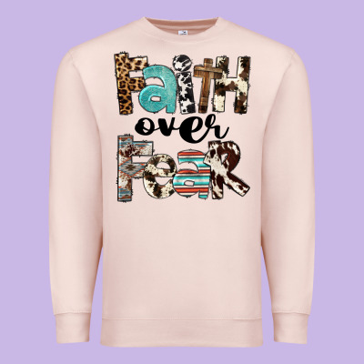 Faith Over Fear Premium Sweatshirt Designed By Fadigitalartstudio