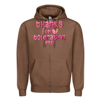 Chestnut Thanks for tolerating me Valentine's Day Zipper Hoodie - FaDigitalArtStudio