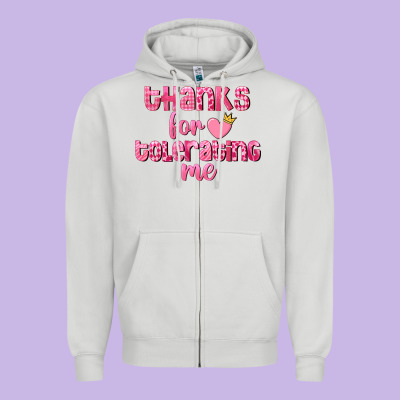 Thanks For Tolerating Me Valentine's Day Zipper Hoodie Designed By Fadigitalartstudio
