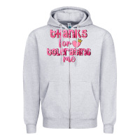 Heather Grey Thanks for tolerating me Valentine's Day Zipper Hoodie - FaDigitalArtStudio
