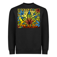 Black stained glass weed Heavyweight Sweatshirt - TumblerDesignByShophia