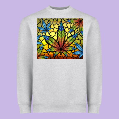 Stained Glass Weed Heavyweight Sweatshirt Designed By Tumblerdesignbyshophia