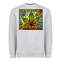 Heather Grey stained glass weed Heavyweight Sweatshirt - TumblerDesignByShophia