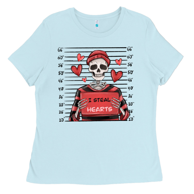 I Steal Hearts Skeleton Valentine's Day Ladies Tee by MaliasSmallBusiness | Teevron
