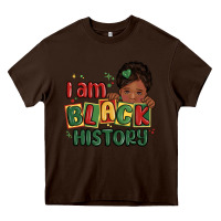 Chocolate Brown i am black history black girl Heavy Core Tee - MaliasSmallBusiness