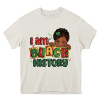 Cream i am black history black girl Heavy Core Tee - MaliasSmallBusiness