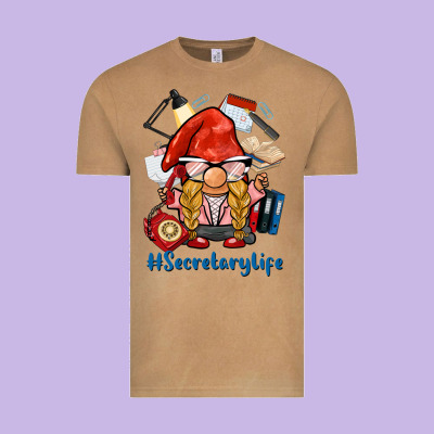 Secretary Life Gnome Vintage Tee Designed By Barkaloodesign