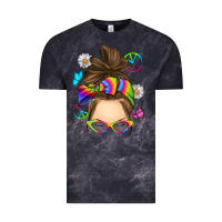 Cloud Black messy bun tie dye Vintage Tee - RanaPortraitStore